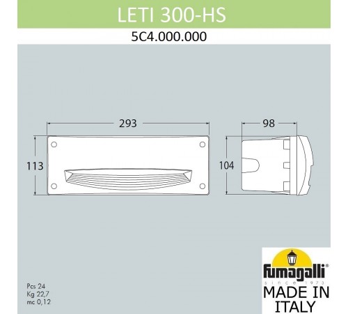 Встраиваемый светильник Fumagalli 5C4.000.000.AYF1R Leti