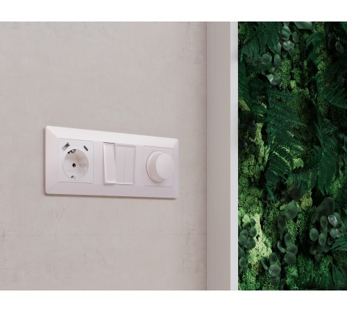 Накладка для розетки с заземлением и со шторками и 2хUSB type A и C Ambrella Volt AP2100 Quant