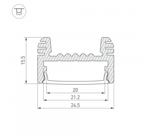 Профиль накладной Arlight 018816 ARH-WIDE-H16-2000 ANOD