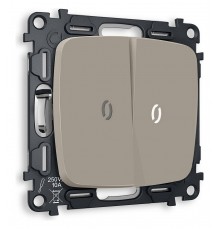 Выключатель проходной двухклавишный с подсветкой без рамки Ambrella Volt MO364035 Quant