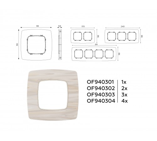 Рамка на 1 пост Ambrella Volt OF940301 Opera