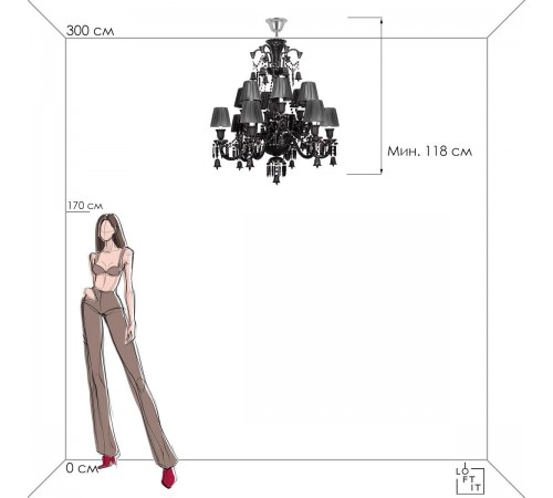 Подвесная люстра Loft it 10210/12 Black Zenith
