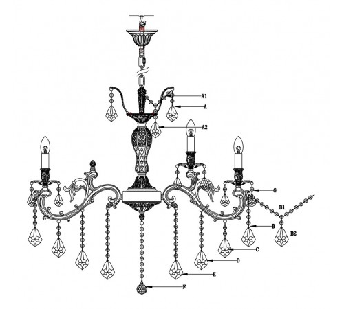 Подвесная люстра Lucia Tucci BARLETTA 122.10.5 coffe gold Barletta