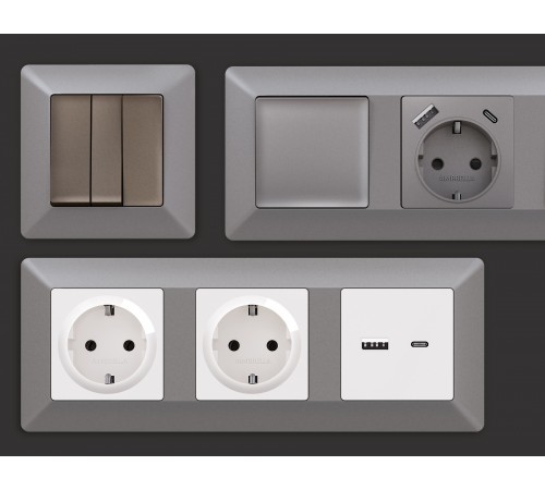 Рамка на 1 пост Ambrella Volt AF110501 Line