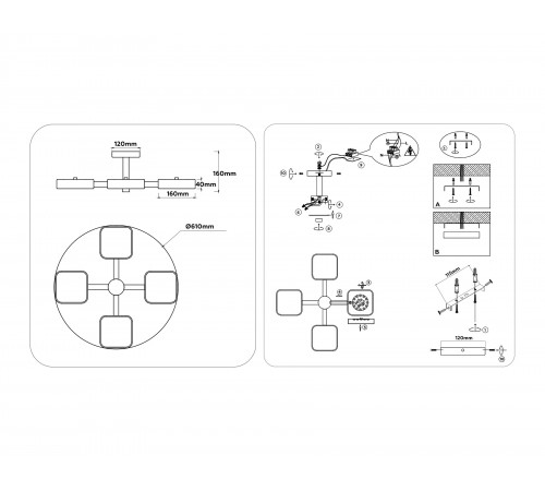 Люстра на штанге Ambrella Light FL4879 FL