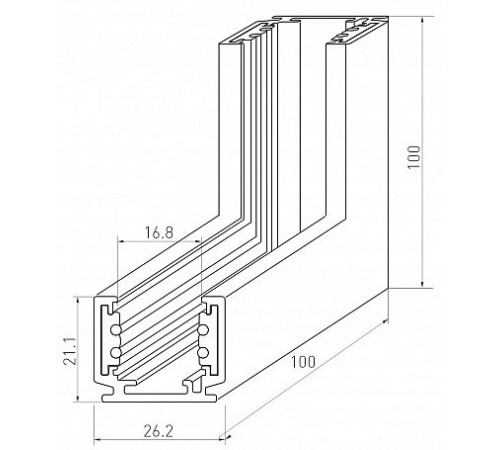 Соединитель угловой внутренний для треков накладных Arlight 037325 MAG-ORIENT