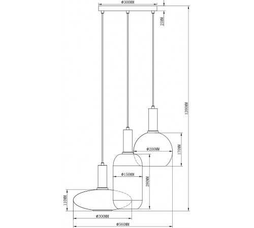 Подвесной светильник Moderli V2892-3P Martin