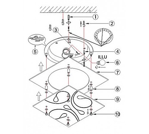 Накладной светильник Globo 40408 Jasmina