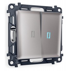 Выключатель двухклавишный с подсветкой без рамки Ambrella Volt MA504020 Quant