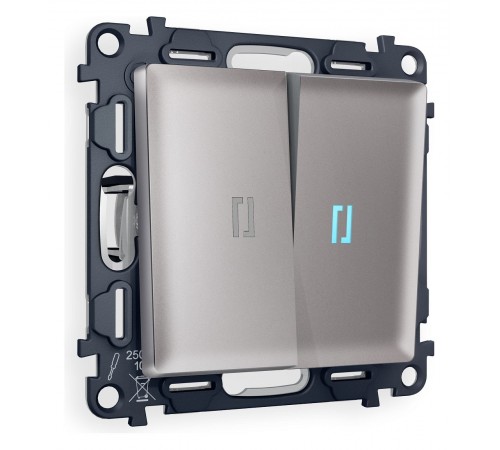 Выключатель двухклавишный с подсветкой без рамки Ambrella Volt MA504020 Quant