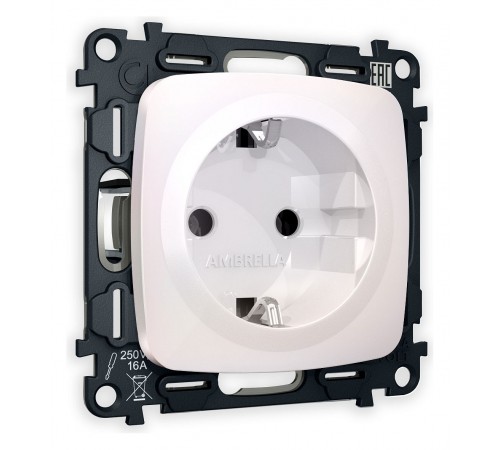Розетка с заземлением, без рамки Ambrella Volt MO206010 Quant