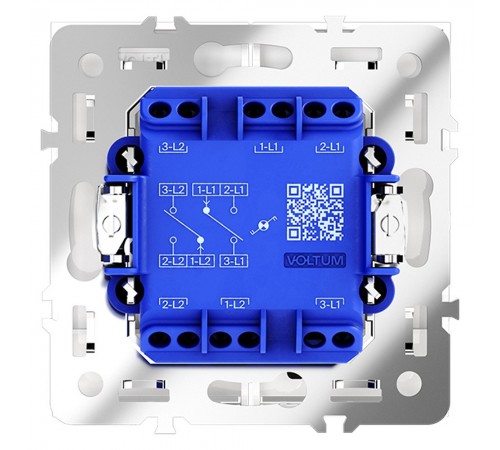 Выключатель проходной двухклавишный с подсветкой без рамки Voltum VLS020401 S70