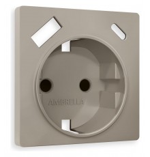 Накладка для розетки с заземлением и со шторками и 2хUSB type A и C Ambrella Volt AP3700 Quant