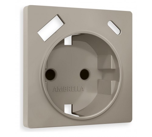 Накладка для розетки с заземлением и со шторками и 2хUSB type A и C Ambrella Volt AP3700 Quant