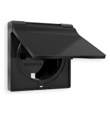 Накладка для розетки влагозащищенной с заземлением и со шторками с крышкой Ambrella Volt AP8080 Quant