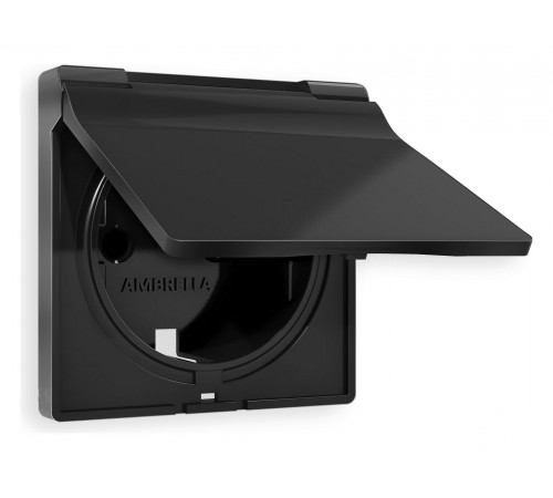 Накладка для розетки влагозащищенной с заземлением и со шторками с крышкой Ambrella Volt AP8080 Quant