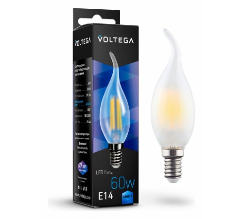 Лампа светодиодная Voltega 7026 Candel wind matt 6W