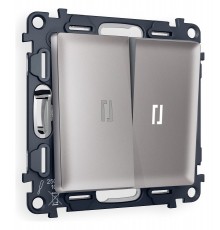 Выключатель двухклавишный с подсветкой без рамки Ambrella Volt MA504015 Quant