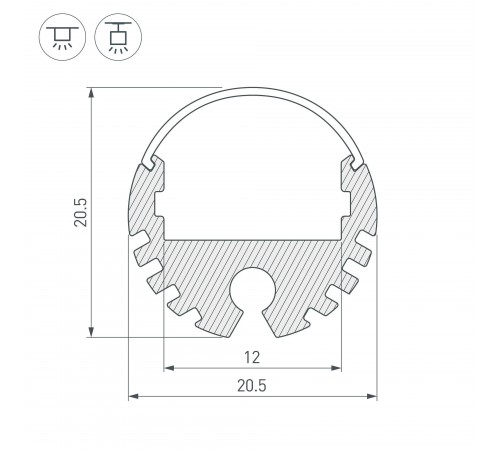 Профиль универсальный Arlight 040645 ARH-ROUND