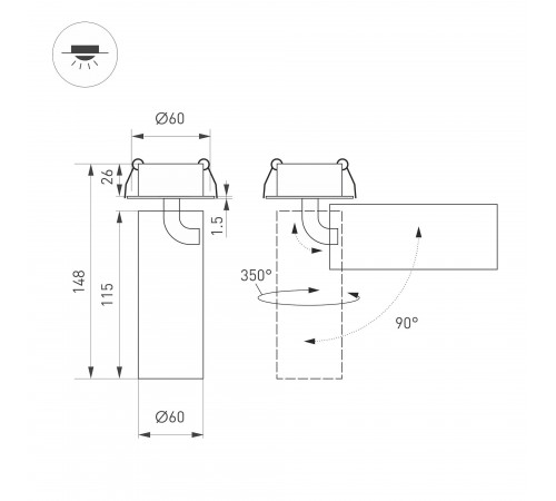 Встраиваемый светильник на штанге Arlight 049935 GABI