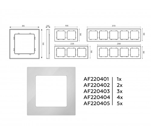 Рамка на 4 поста Ambrella Volt AF220404 Techno