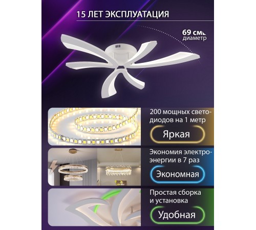 Потолочная люстра Natali Kovaltseva LED LAMPS 81453 VIO