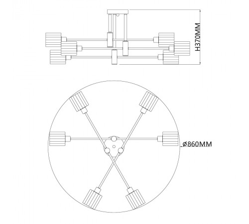 Люстра на штанге Escada 1140/6P Reflex