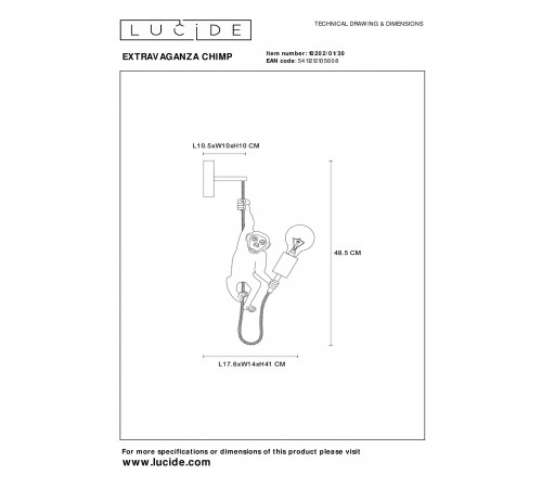 Бра Lucide 10202/01/30 Extravaganza Chimp