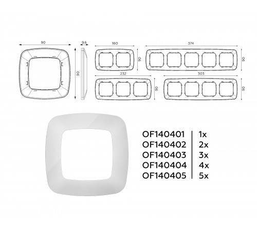 Рамка на 5 постов Ambrella Volt OF140405 Ecta