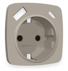 Накладка для розетки с заземлением и со шторками и 2хUSB type A и C Ambrella Volt OP3700 Quant