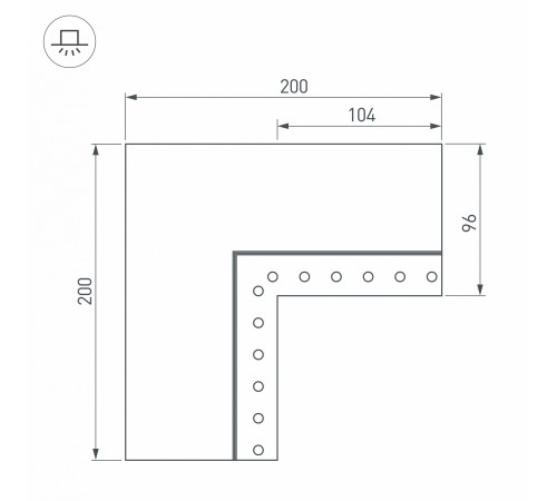 Соединитель угловой L-образный накладной Arlight 030136 S-LUX
