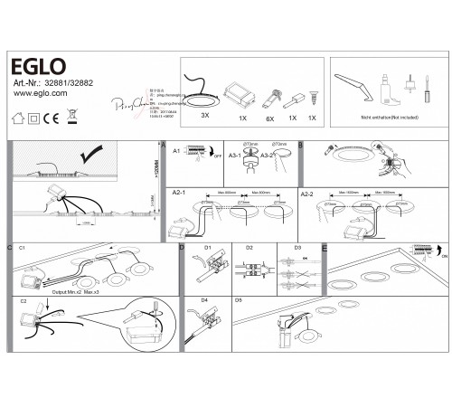 Встраиваемый светильник Eglo 32881 Fueva-C