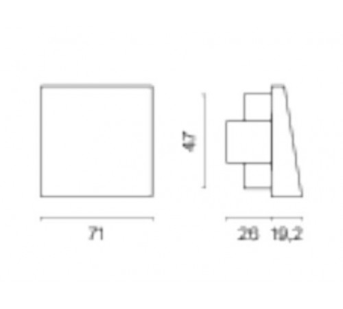 Розетка для вывод кабеля без рамки Voltum VLS080203 S70