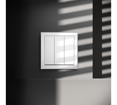 Выключатель трехклавишный без рамки Voltum VLS030101 S70