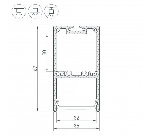 Профиль подвесной Arlight 019299 SL-LINE-3667-2000 ANOD