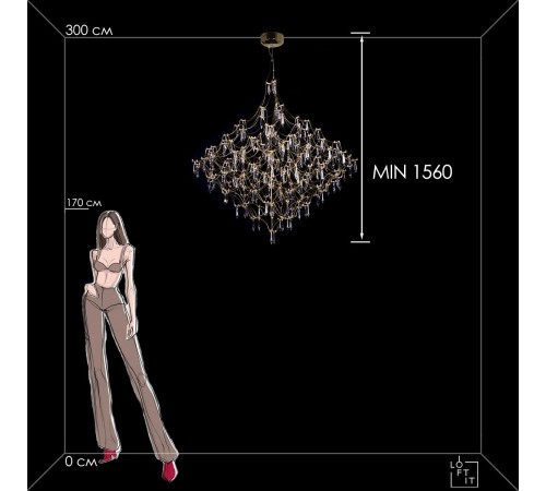 Подвесная люстра Loft it 10259/1200 Gold Asfour Mira