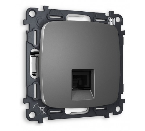 Розетка телефонная RJ-11 со штрокой, без рамки Ambrella Volt MO662030 Quant