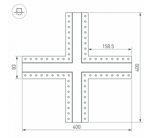 Соединитель угловой X-образный накладной Arlight 030099 S-LUX