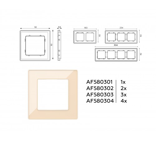 Рамка на 4 поста Ambrella Volt AF580304 Arctic