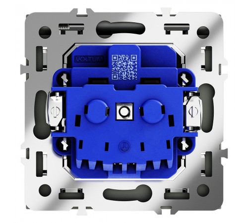 Розетка с заземлением и со шторкой, без рамки с крышкой Voltum VLS040306 S70