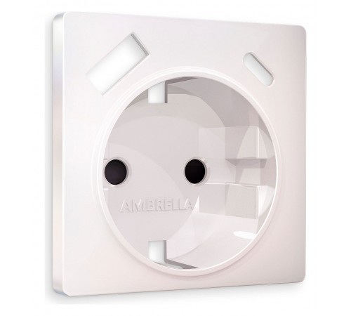 Накладка для розетки с заземлением и со шторками и 2хUSB type A и C Ambrella Volt AP2100 Quant