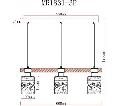 Подвесной светильник MyFar MR1831-3P Olivia