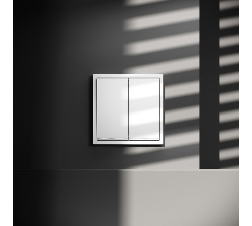 Выключатель проходной двухклавишный с подсветкой без рамки Voltum VLS020401 S70