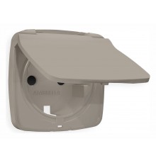 Накладка для розетки влагозащищенной с заземлением и со шторками с крышкой Ambrella Volt OP3680 Quant