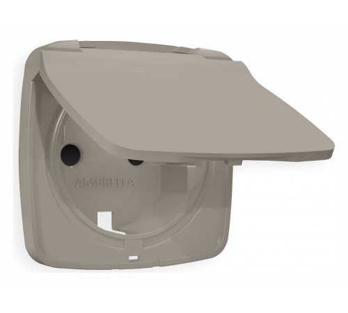 Накладка для розетки влагозащищенной с заземлением и со шторками с крышкой Ambrella Volt OP3680 Quant