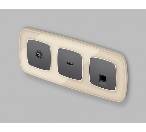 Накладка для розетки RJ-11 или RJ-45 Ambrella Volt OP6620 Quant