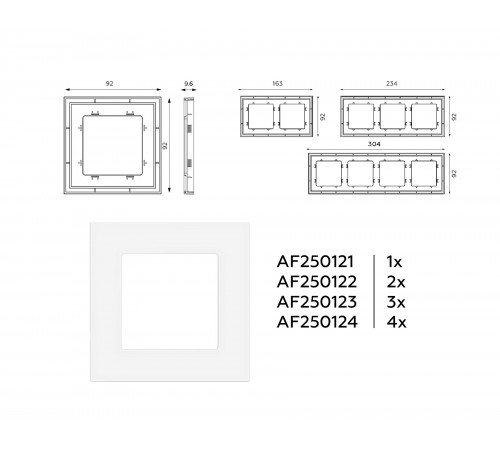 Рамка на 1 пост Ambrella Volt AF250121 Qubi