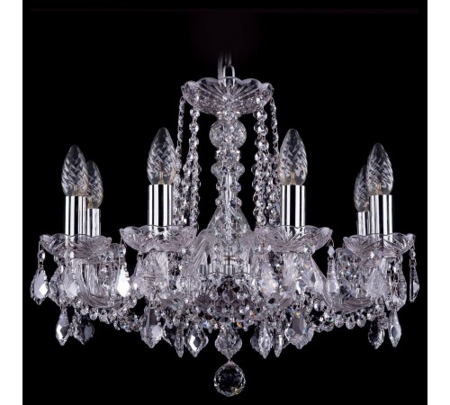 Подвесная люстра Bohemia Ivele Crystal 1402/8/160/Ni/Leafs 1402