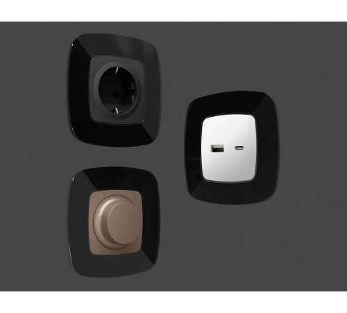 Рамка на 4 поста Ambrella Volt OF350804 Radian Стекло натуральное