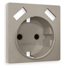 Накладка для розетки с заземлением и со шторками и 2хUSB type A Ambrella Volt AP3690 Quant